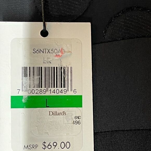 Calvin‎ Klein new black long sleeve see through sleeve, top blouse, size large - Picture 11 of 14